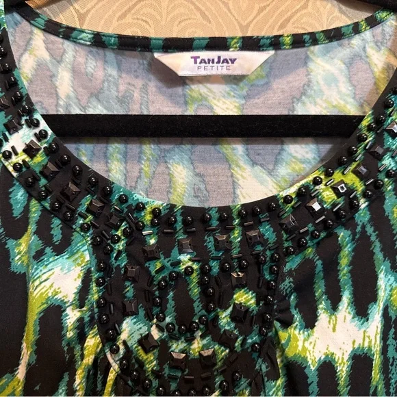 TanJay Green and Blue Animal Print Tunic - Picture 3 of 6